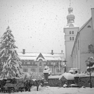 Megeve centre village sous la neige © Bastien Morel